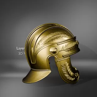Ancient Roman Golden Helmet - Model thumbnail 3