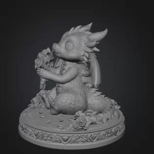 Romantic Dragon STL File for 3D Print - Model thumbnail 9