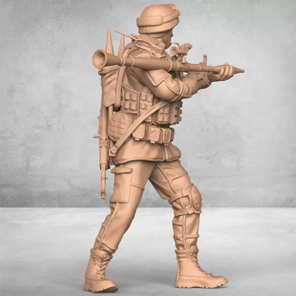 Modern Army Soldier Statue - Model preview 4