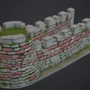 Stadtmauer mit runden turm - Model thumbnail 2