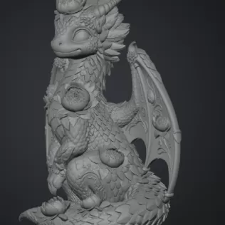 Rosé Bloom Dragon STL File for 3D Print - Model thumbnail 15