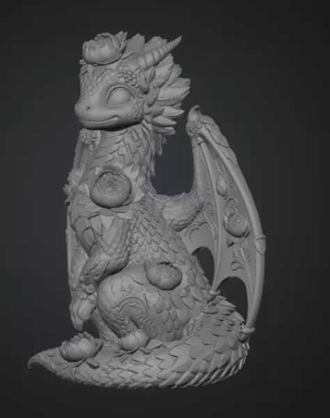 Rosé Bloom Dragon STL File for 3D Print - Model preview 15