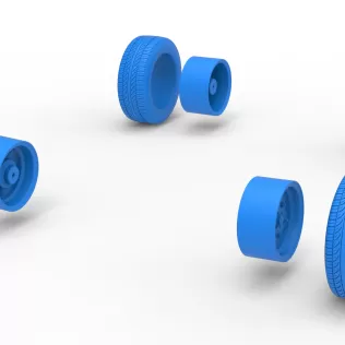 Wheel Set of New Zealand Vintage Stock car Scale 1:25 - Model thumbnail 8