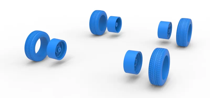 Wheel Set of New Zealand Vintage Stock car Scale 1:25 - Model preview 8