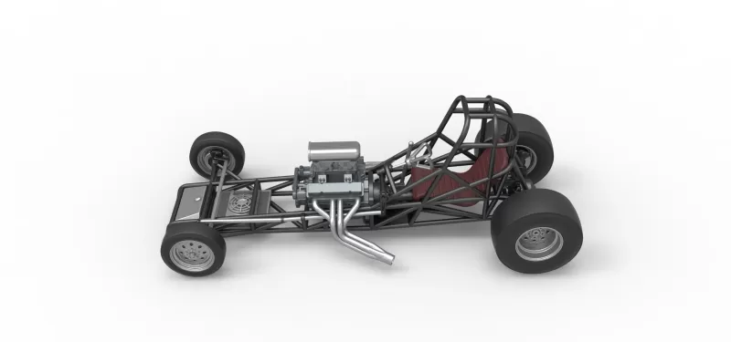 Vintage Front engine dragster Base Version 4 Scale 1:25 - Model preview 10