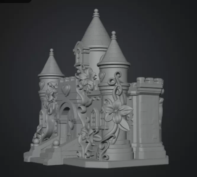 Enchanted Heart Blossom Castle STL File for 3D Print - Model preview 13
