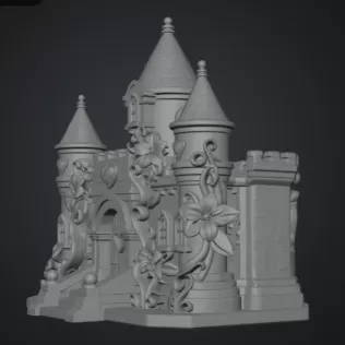 Enchanted Heart Blossom Castle STL File for 3D Print - Model thumbnail 13