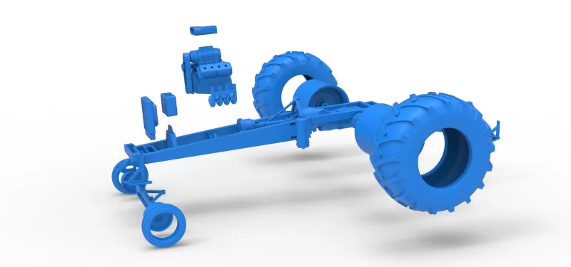 Vintage Pulling tractor Base Version 2 Scale 1:25 - Model preview 22