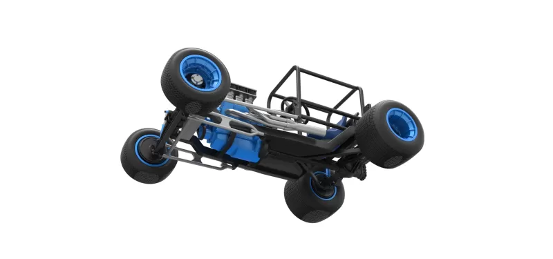 Vintage Dirt Supermodified stock car Base Scale 1:25 - Model preview 3