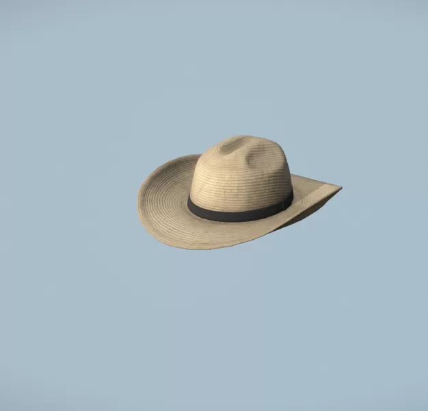 Unisex Summer Straw Hat - Model preview 1