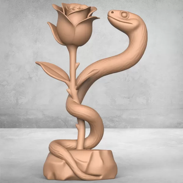 Snake and Rose Statue - Model preview 1
