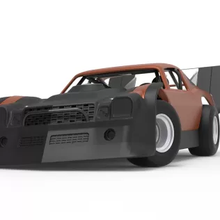 Vintage Dirt late model Race car V4 while turning Scale 1:25 - Model thumbnail 6