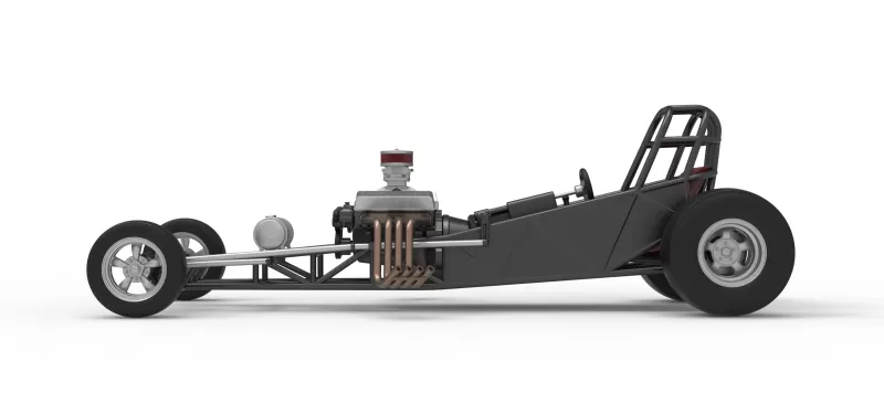 Vintage Front engine dragster Base Version 5 Scale 1:25 - Model preview 9