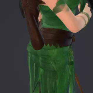 Amazone mit bogen in einem kleid - Model thumbnail 4