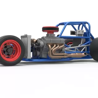 Supermodified front engine race car Base Version 4 Scale 1:25 - Model thumbnail 2