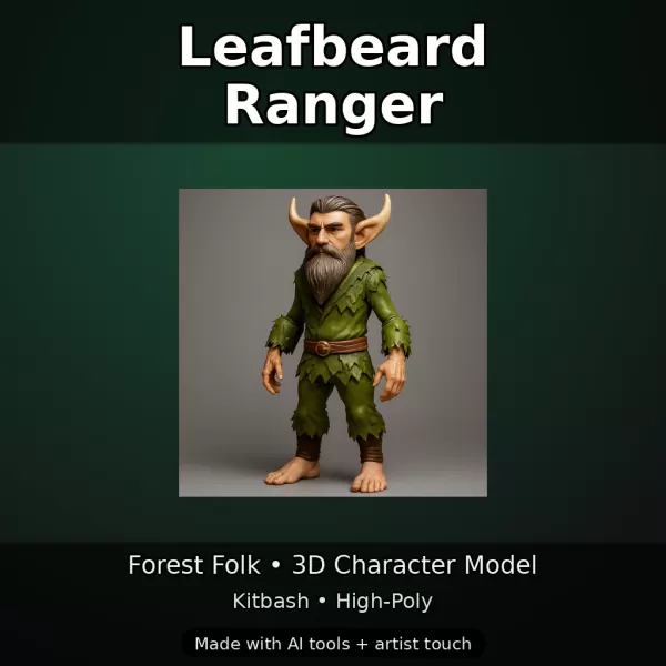 Woodland Fae Character Pack (10 High-Poly Kitbash Figures) - Model preview 6