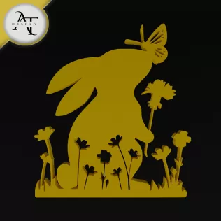 Easter bunny - Silhouette - 2D Wall Art Decor