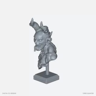 Howling Horned Imp Bust on Stand - 100 mm STL