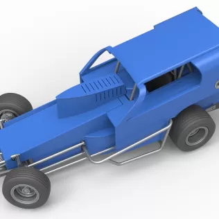 Vintage Dirt Modified stock car Version 2 while turning 1:25 - Model thumbnail 4