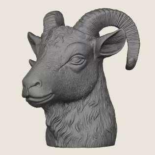 Goat Head Vase Print Ready 3D Model