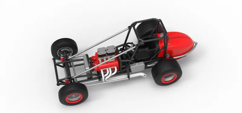 Dirt Silver Crown Champ car Base Scale 1:25 - Model preview 4