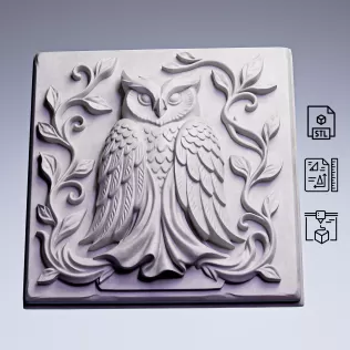 Decorative Owl Panel #RoZ - Model thumbnail 2