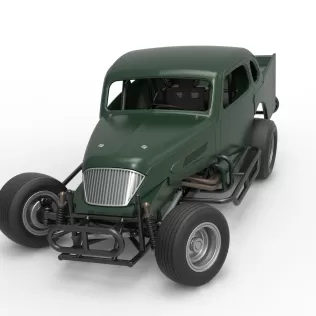 Vintage Dirt Modified stock car while turning Scale 1:25 - Model thumbnail 5