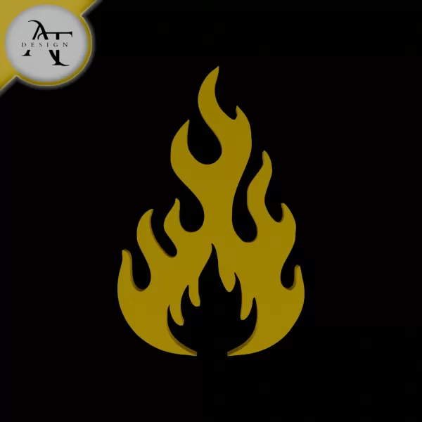 Simple Flame Symbol - 2D Art - Model preview 1