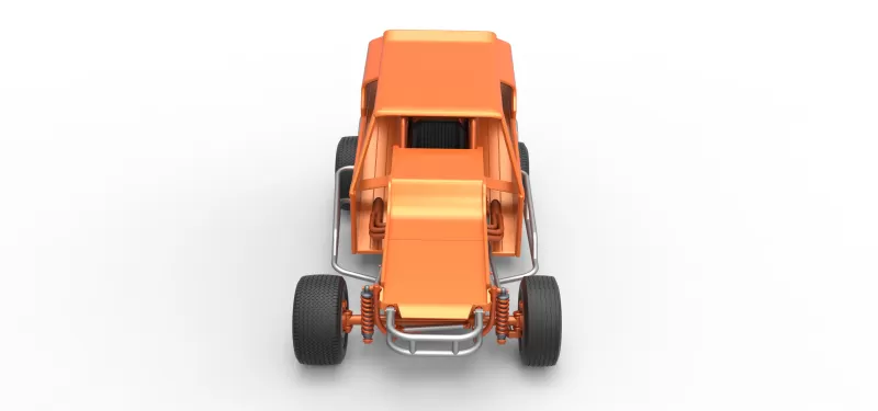 Vintage Dirt Modified stock car Version 3 Scale 1:25 - Model preview 8