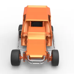 Vintage Dirt Modified stock car Version 3 Scale 1:25 - Model thumbnail 8