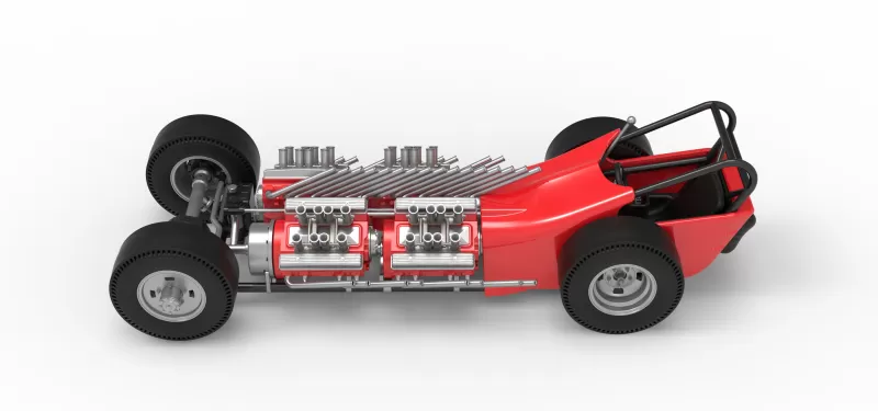 Vintage AWD Dragster Version 2 Scale 1:25 - Model preview 10