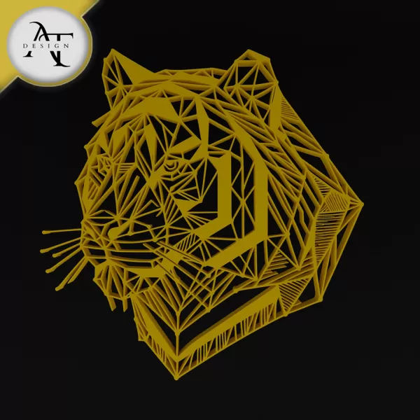 Tiger - Geometric - 2D Wall Art Decor - Model preview 1