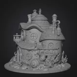 Seaside Fantasy Cottage STL File for 3D Print - Model thumbnail 13