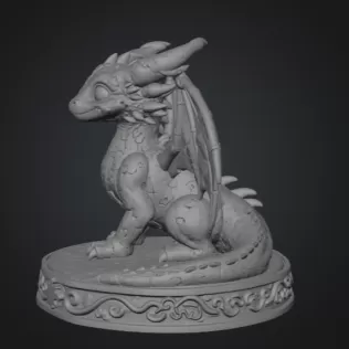Colorful Kawaii Mosaic Dragon STL File for 3D Print - Model thumbnail 8
