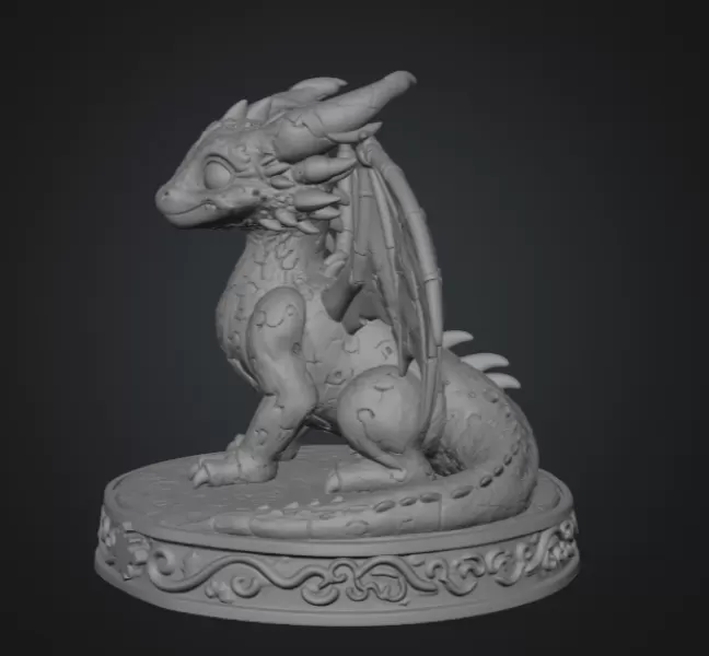 Colorful Kawaii Mosaic Dragon STL File for 3D Print - Model preview 8