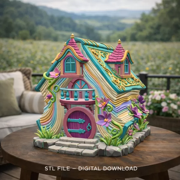 Enchanted Storybook Cottage STL File 3D Printable - Model preview 1