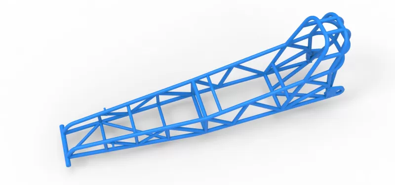 Frame of old school Front engine dragster Version 7 Scale 1:25 - Model preview 3