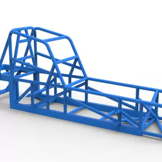 Frame of Vintage Dirt Modified stock car Version 4 Scale 1:25 - Model thumbnail 15