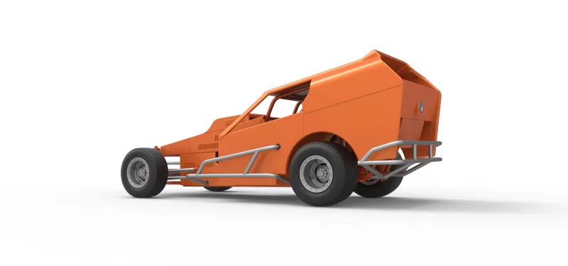 Vintage Dirt Modified stock car Version 3 Scale 1:25 - Model preview 13