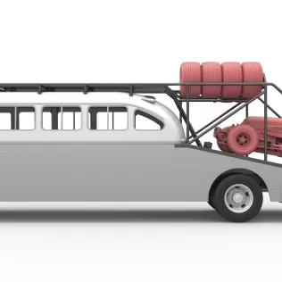 Vintage Transporter truck for Race car Version 8 Scale 1:25 - Model thumbnail 3