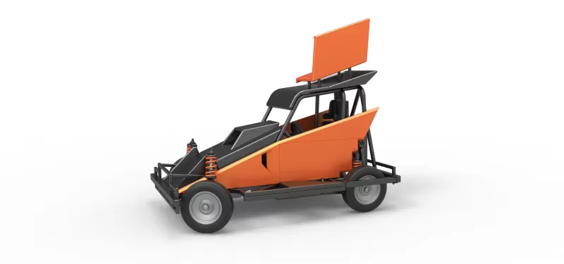 New Zealand Ministock car while turning Version 2 Scale 1 to 25 - Model preview 1