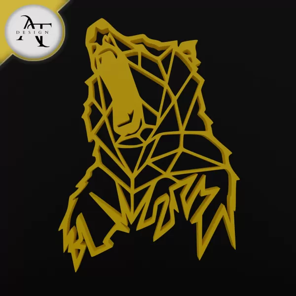 Bear - Geometric - 2D Wall Art Decor - Model preview 1