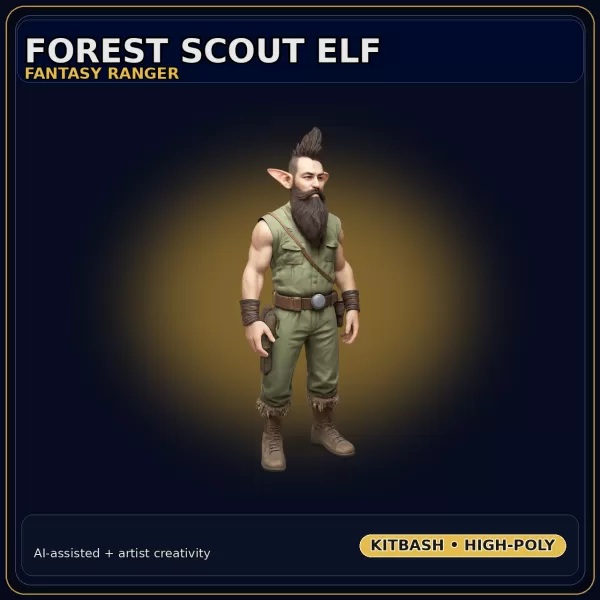 Fantasy Character Collection – Stylized Adventurer Kitbash Pack - Model preview 10