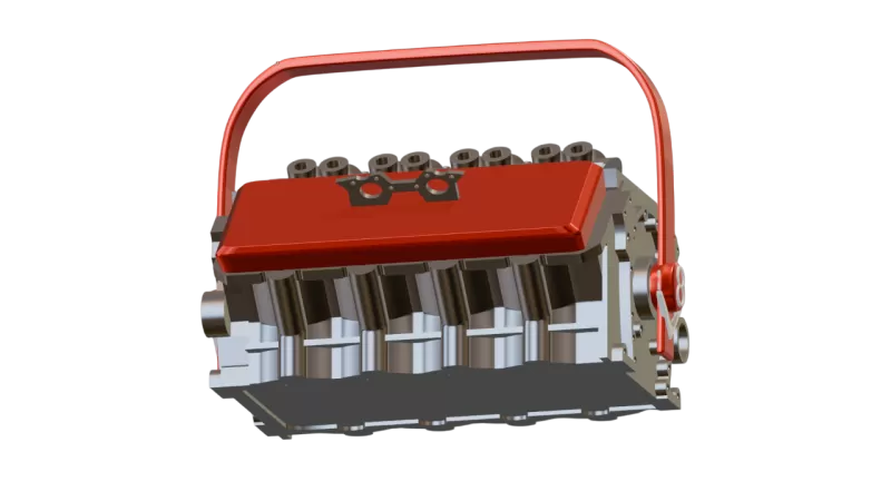 COOLER/SUPPORT FOR V8+4 ENGINE - Model preview 5