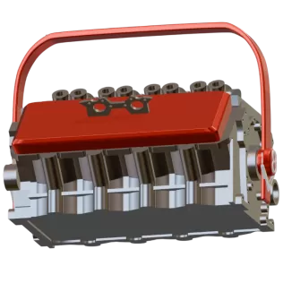 COOLER/SUPPORT FOR V8+4 ENGINE - Model thumbnail 5