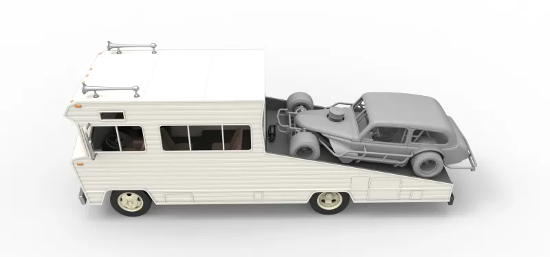 Vintage Transporter truck for Race car Version 7 Scale 1:25 - Model preview 5