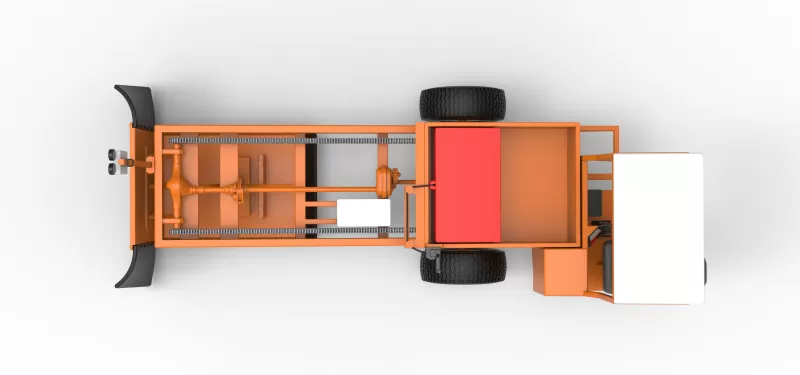 Garden Tractor pulling sled Scale 1:25 - Model preview 11