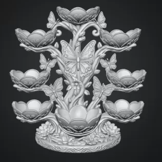 Butterfly Flower Bowl Organizer STL File for 3D Print - Model thumbnail 13