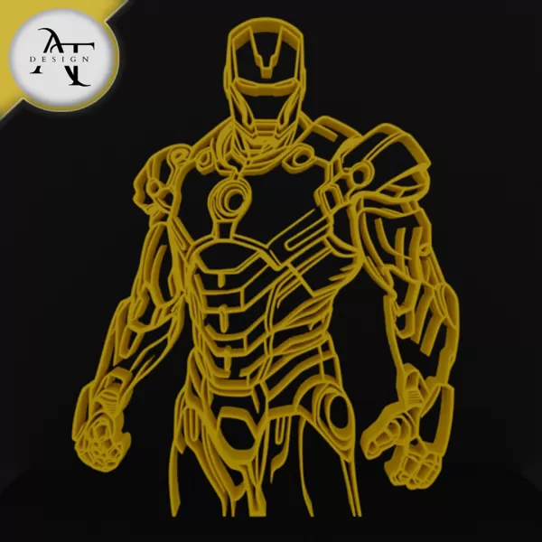 Iron Man - Marvel - Silhouette - 2D Wall Art Decor - Model preview 1