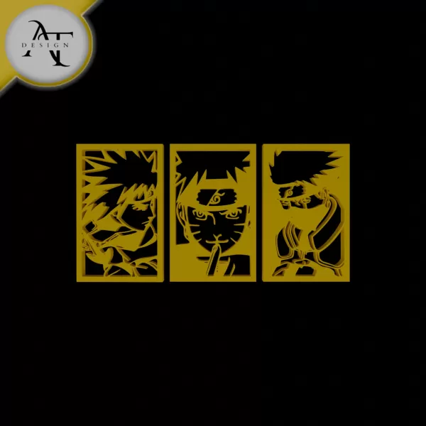 Minato Naruto Kakashi - Silhouette - 2D Wall Art Decor - Model preview 1